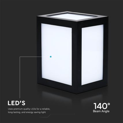 LED vonkajšie nástenné svietidlo 12W/230V 6400K IP65 čierne