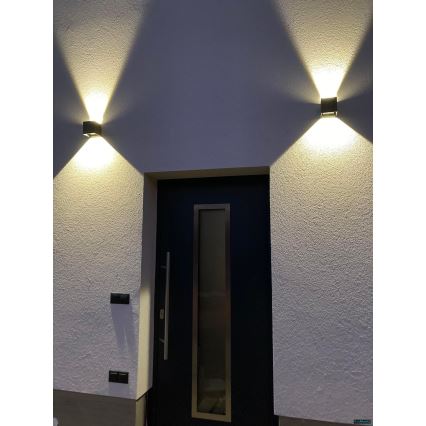 LED Vonkajšie nástenné svietidlo 2xLED/3W/230V IP54 antracit