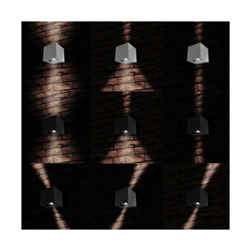 LED Vonkajšie nástenné svietidlo 2xLED/3W/230V IP54 antracit