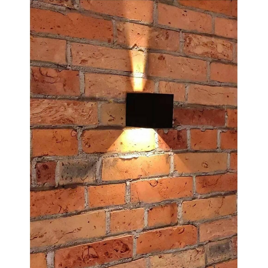LED Vonkajšie nástenné svietidlo 2xLED/3W/230V IP54 čierna