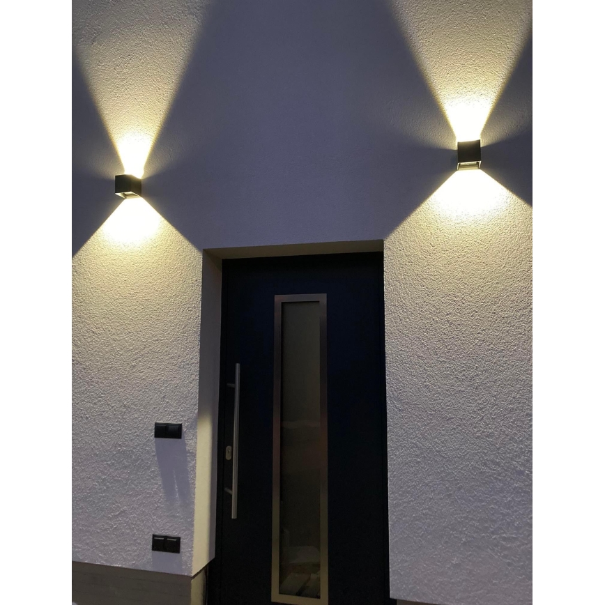 LED Vonkajšie nástenné svietidlo 2xLED/3W/230V IP54 čierna
