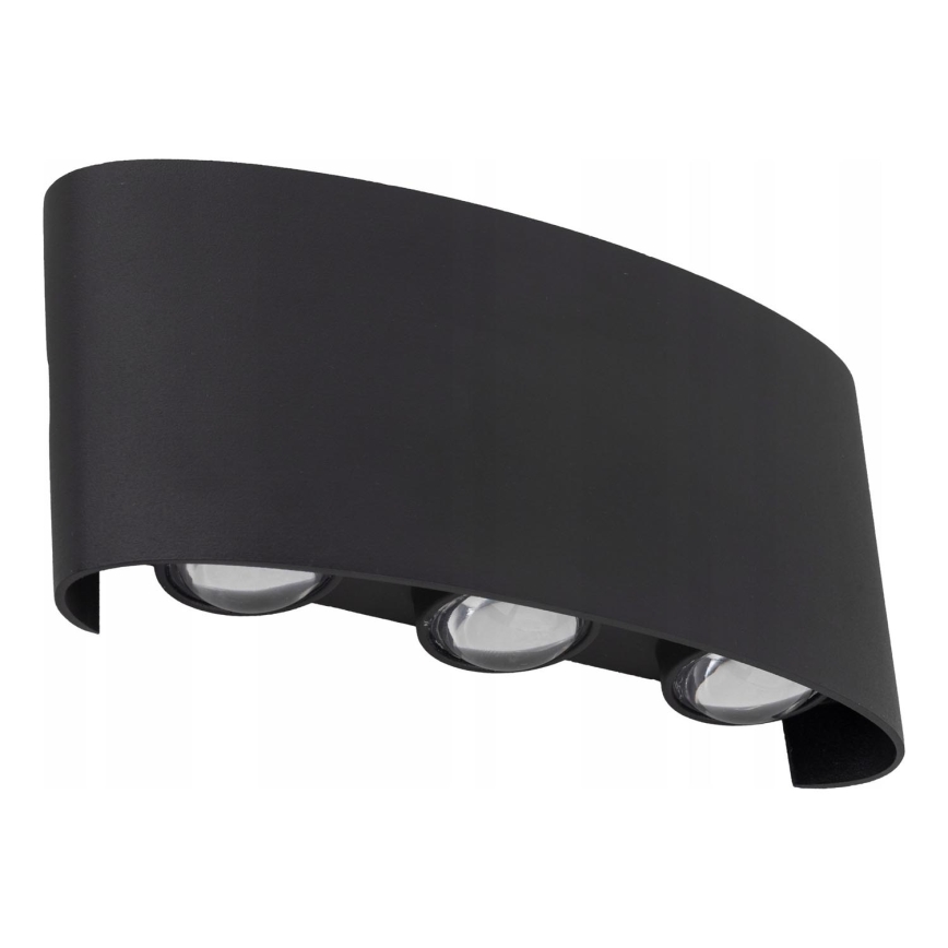 LED Vonkajšie nástenné svietidlo ARROW 6xLED/1W/230V IP54 čierna