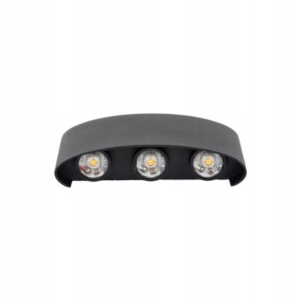 LED Vonkajšie nástenné svietidlo ARROW 6xLED/1W/230V IP54 čierna