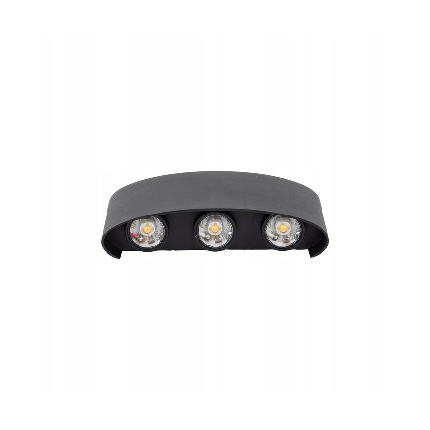 LED Vonkajšie nástenné svietidlo ARROW 6xLED/1W/230V IP54 čierna