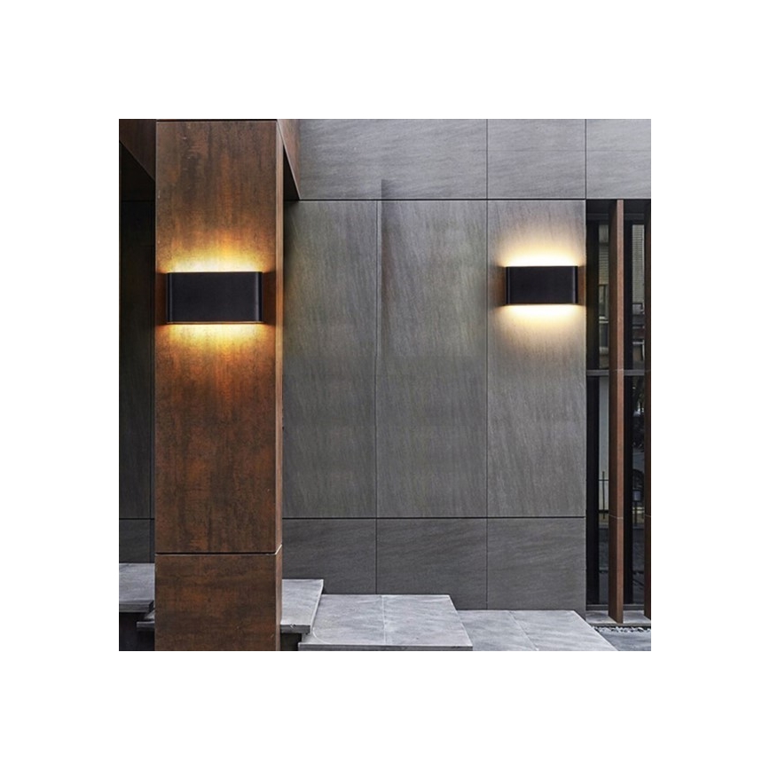 LED Vonkajšie nástenné svietidlo FLOW 2xLED/6W/230V IP54 3000K čierna
