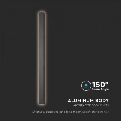Svietidlo svieti. Je to vysoká, tmavosivá, hliníková lišta. Uhol lúča je 150°. Povrchová úprava je antracit.