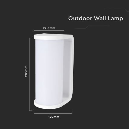 LED Vonkajšie nástenné svietidlo LED/12W/230V 3000/4200/6500K IP65 biela