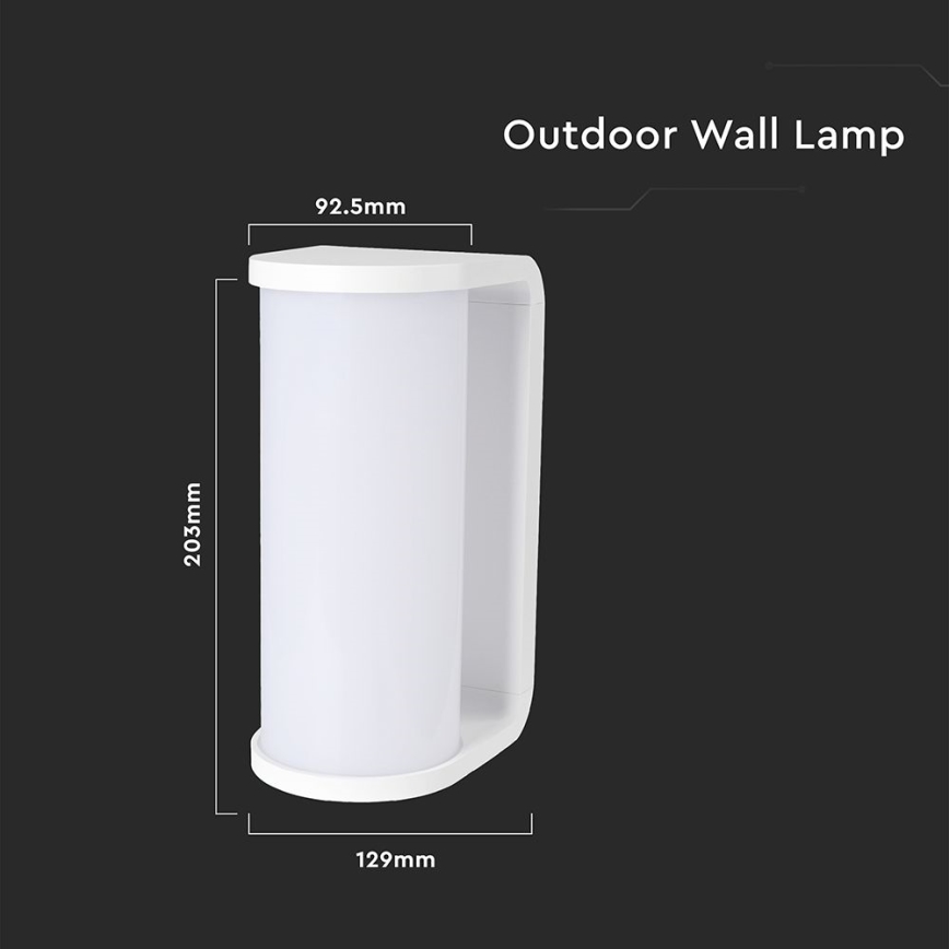 LED Vonkajšie nástenné svietidlo LED/12W/230V 3000/4200/6500K IP65 biela