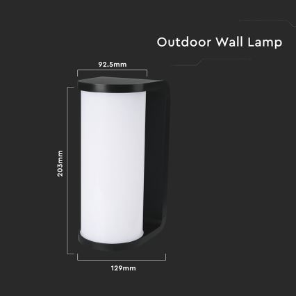 LED Vonkajšie nástenné svietidlo LED/12W/230V 3000/4200/6500K IP65 čierna