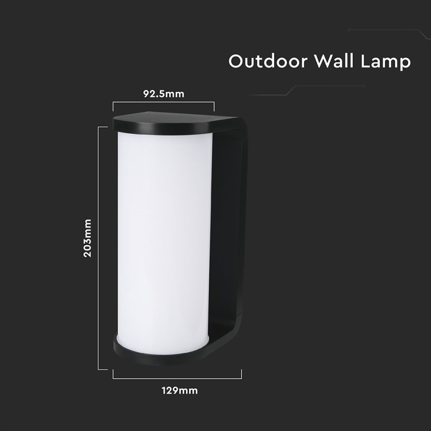 LED Vonkajšie nástenné svietidlo LED/12W/230V 3000/4200/6500K IP65 čierna