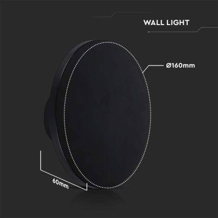 LED Vonkajšie nástenné svietidlo LED/12W/230V 3000K IP65 čierna