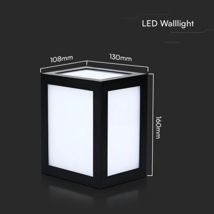 LED vonkajšie nástenné svietidlo LED/12W/230V 3000K IP65 čierne