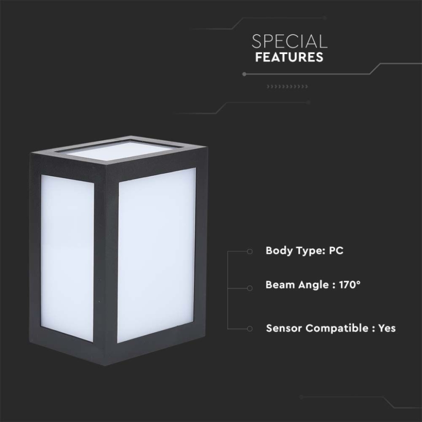 LED Vonkajšie nástenné svietidlo LED/12W/230V 4000K IP65 čierna