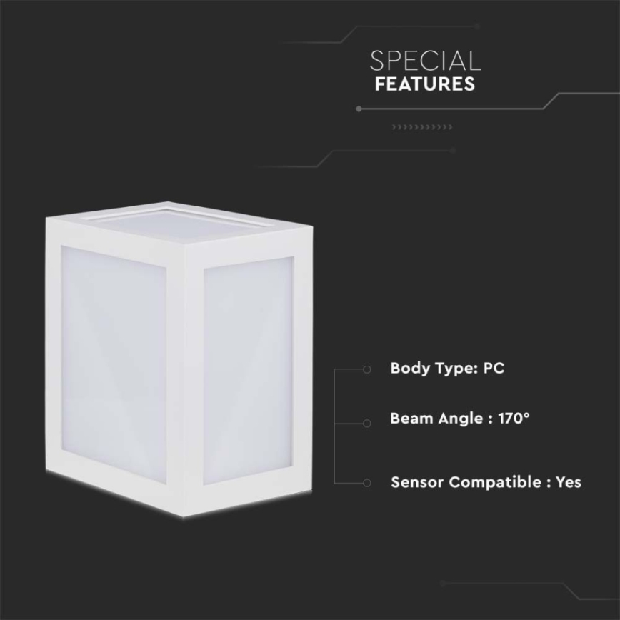 LED Vonkajšie nástenné svietidlo LED/12W/230V IP65 4000K biela