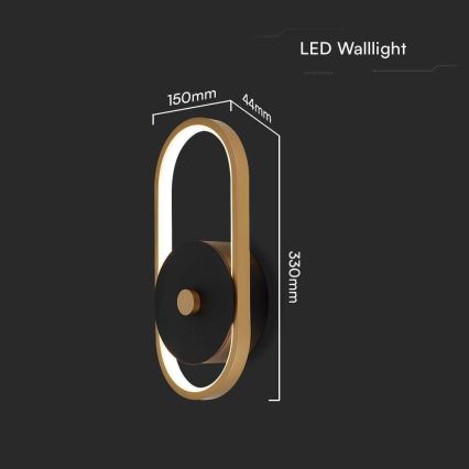 LED Vonkajšie nástenné svietidlo LED/15W/230V IP54 3000K mosadz