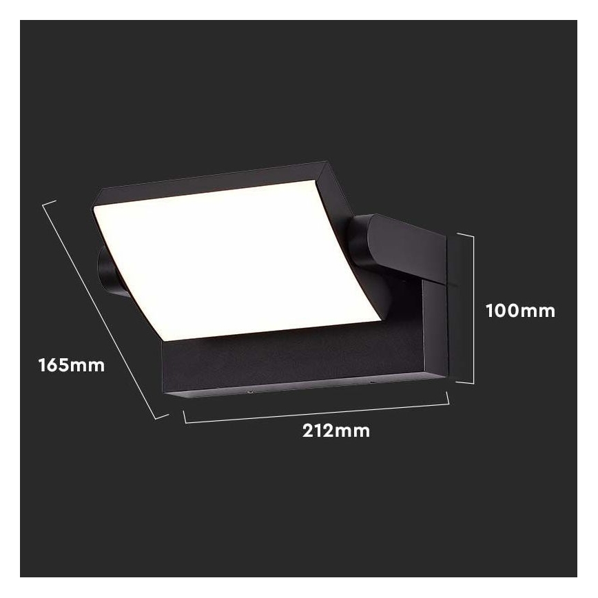 LED Vonkajšie nástenné svietidlo LED/17W/230V 3000K IP65 čierna