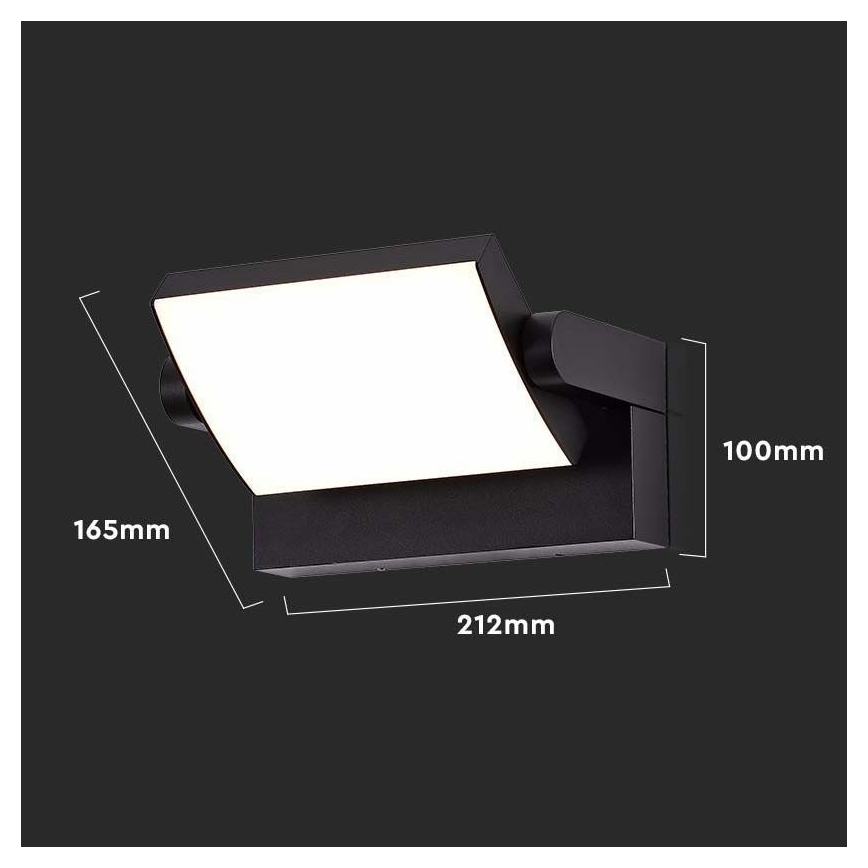 LED Vonkajšie nástenné svietidlo LED/17W/230V 4000K IP65 čierna