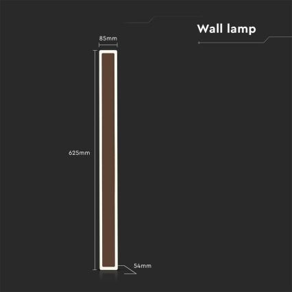 LED Vonkajšie nástenné svietidlo LED/17W/230V 4000K IP65 hnedá