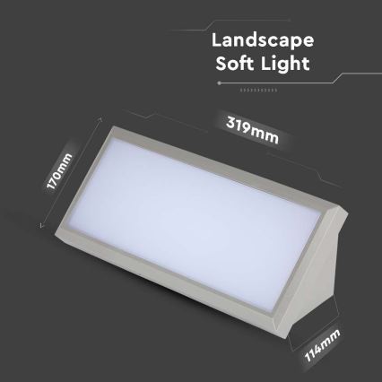 LED Vonkajšie nástenné svietidlo LED/20W/230V 3000K IP65 šedá