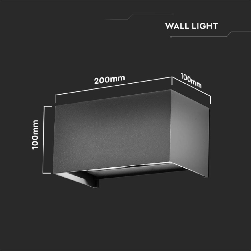 LED vonkajšie nástenné svietidlo LED/24W/230V 3000K IP65 antracit