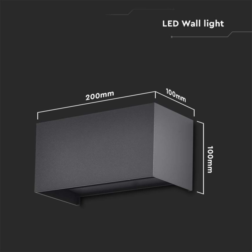 LED vonkajšie nástenné svietidlo LED/24W/230V 4000K IP65 čierne
