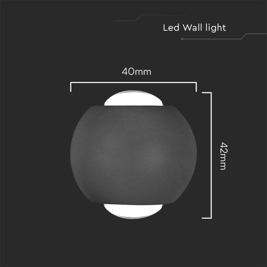 LED Vonkajšie nástenné svietidlo LED/2W/230V 3000K IP54 čierna
