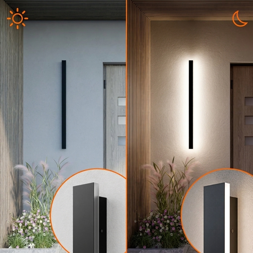LED Vonkajšie nástenné svietidlo LED/30W/230V 100 cm IP65 čierna
