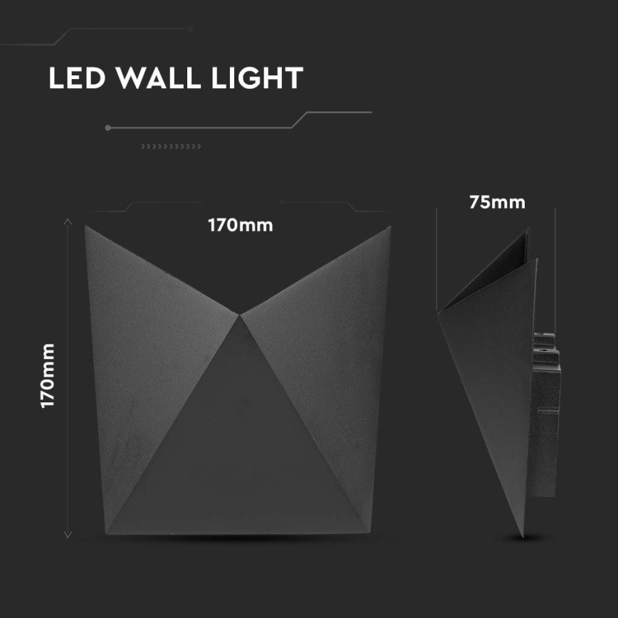 LED Vonkajšie nástenné svietidlo LED/5W/230V 4000K IP65 čierna