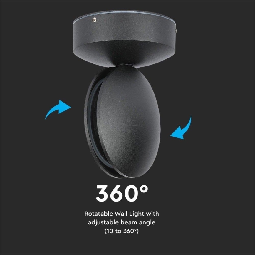 LED Vonkajšie nástenné flexibilné svietidlo LED/7W/230V 3000K IP65 čierna