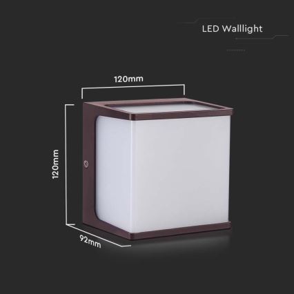 LED Vonkajšie nástenné svietidlo LED/8W/230V IP65 3000K hnedá