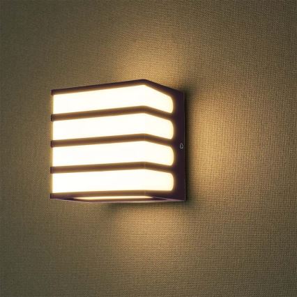LED Vonkajšie nástenné svietidlo LED/8W/230V IP65 3000K hnedá