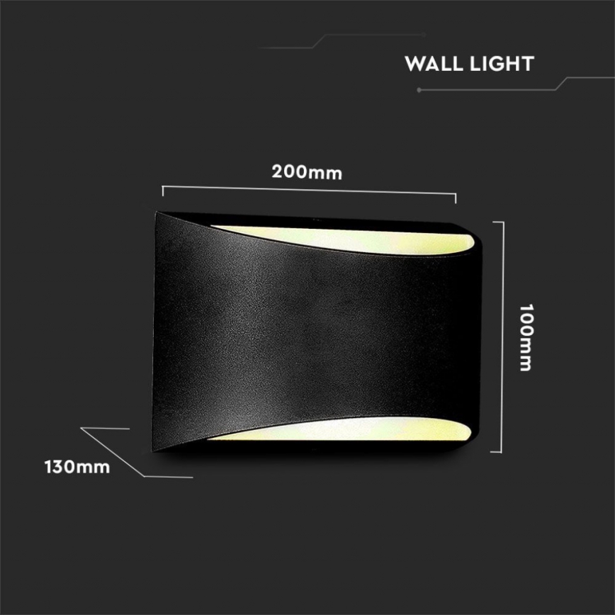 LED Vonkajšie nástenné svietidlo LED/9W/230V 4000K IP54 čierna