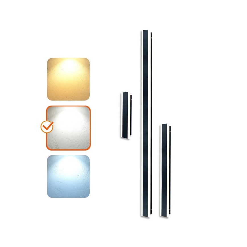 LED Vonkajšie nástenné svietidlo MIRANA S LED/25W/230V 4000K IP44 120 cm čierne