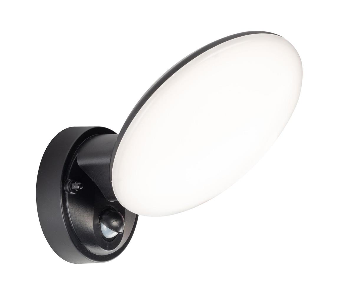 LED vonkajšie nástenné svietidlo OLAF so senzorom, LED/10W/230V, IP44, čierne 333797