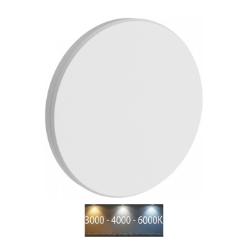 LED Vonkajšie nástenné svietidlo PIATTA LED/12W/230V 3000/4000/6000K pr. 18 cm IP44 biela