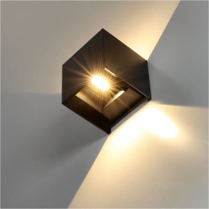 LED Vonkajšie nástenné svietidlo QUERK 2xLED/3W/230V 3000K IP54 čierna