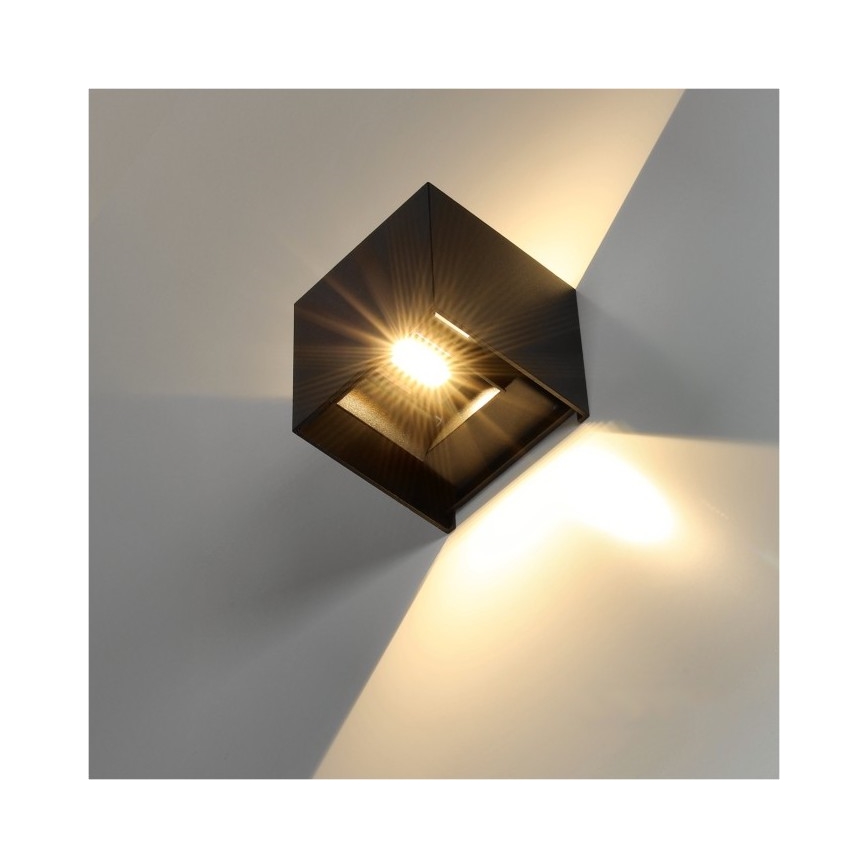 LED Vonkajšie nástenné svietidlo QUERK 2xLED/3W/230V 3000K IP54 čierna