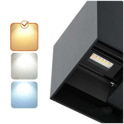 LED Vonkajšie nástenné svietidlo QUERK 2xLED/3W/230V 3000K IP54 čierna