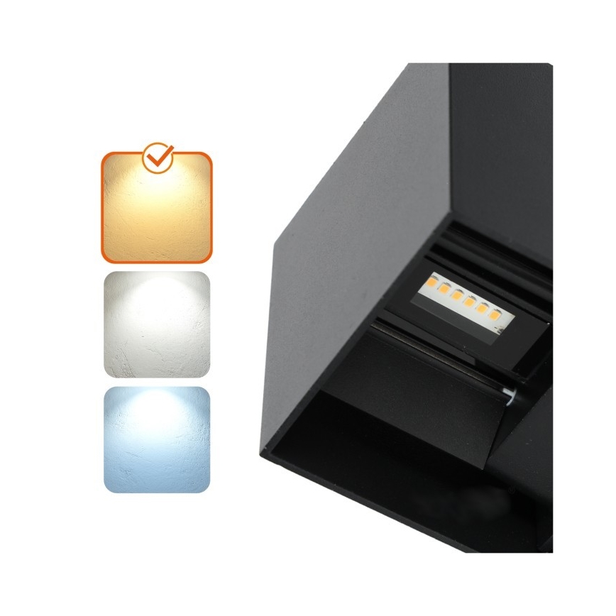 LED Vonkajšie nástenné svietidlo QUERK 2xLED/3W/230V 3000K IP54 čierna
