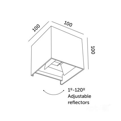 LED Vonkajšie nástenné svietidlo QUERK 2xLED/3W/230V 3000K IP54 čierna