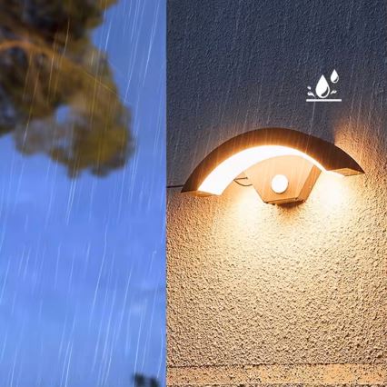 LED vonkajšie nástenné svietidlo s pohybovým senzorom LED/10W/230V IP54 čierne