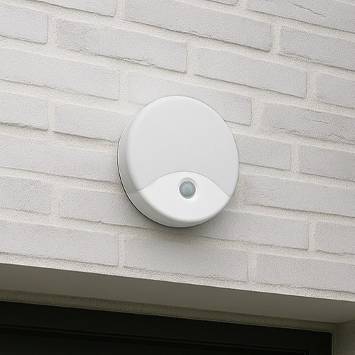 LED vonkajšie nástenné svietidlo s pohybovým senzorom, 18 W, 230 V, IP44, biele