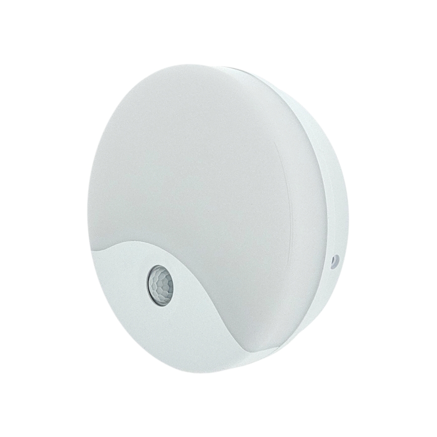 LED vonkajšie nástenné svietidlo s pohybovým senzorom, 18 W, 230 V, IP44, biele