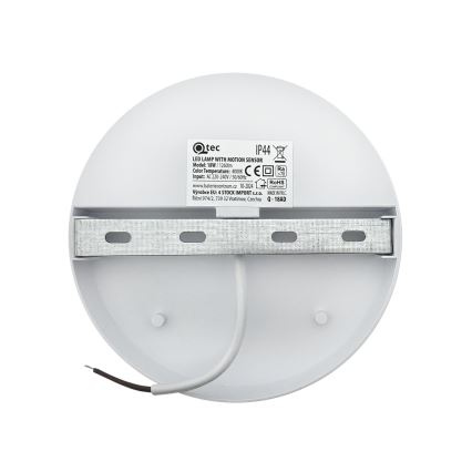 LED vonkajšie nástenné svietidlo s pohybovým senzorom, 18 W, 230 V, IP44, biele