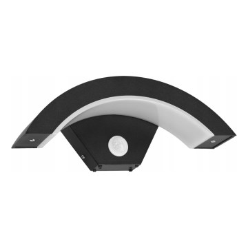 LED vonkajšie nástenné svietidlo s pohybovým senzorom LED/10W/230V IP54 čierne