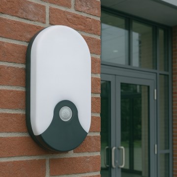 LED vonkajšie nástenné svietidlo s pohybovým senzorom LED/18 W/230 V IP44 antracit
