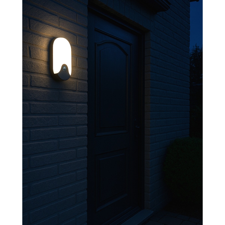 LED vonkajšie nástenné svietidlo s pohybovým senzorom LED/18 W/230 V IP44 antracit