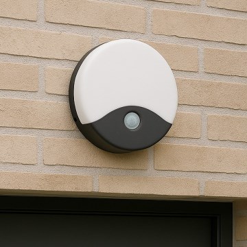 LED vonkajšie nástenné svietidlo s pohybovým senzorom LED/18W/230V IP44 antracit