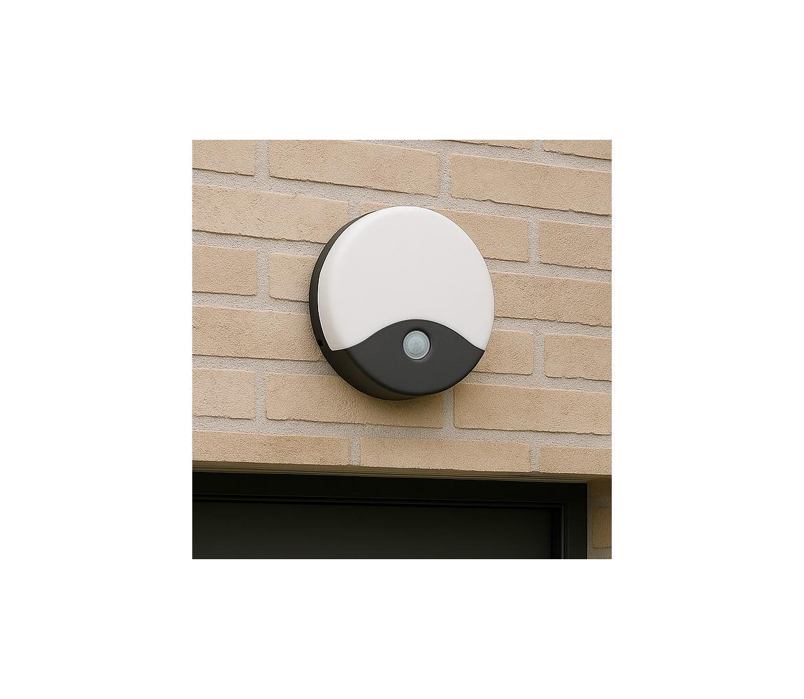LED vonkajšie nástenné svietidlo s pohybovým senzorom LED/18W/230V IP44 antracit 008 0001268