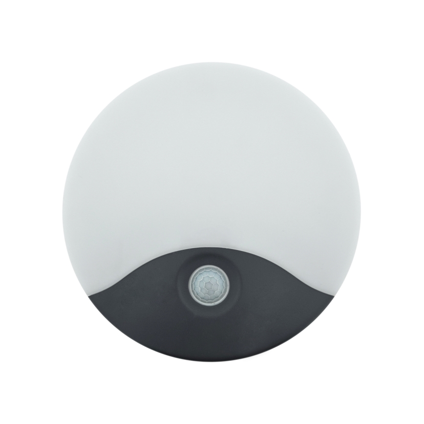 LED vonkajšie nástenné svietidlo s pohybovým senzorom LED/18W/230V IP44 antracit